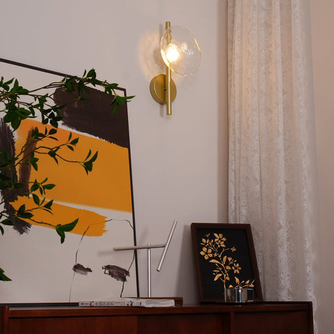 Wall Light with Round Glass Shade