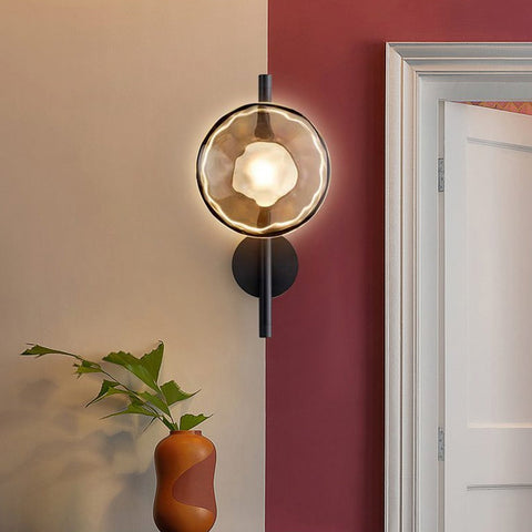 Wall Light with Round Glass Shade