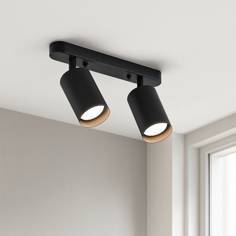 Adjustable Dual-Head Ceiling Spotlight for Kitchen and Task Lighting