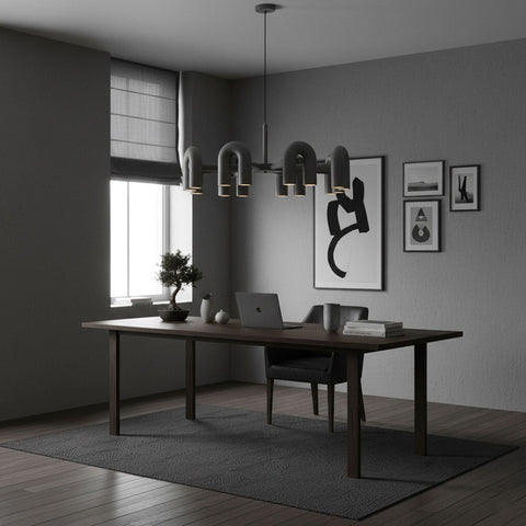 Cirkus Adjustable Chandelier with Rotating U-Shaped Heads