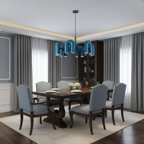 Cirkus Adjustable Chandelier with Rotating U-Shaped Heads