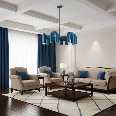 Cirkus Adjustable Chandelier with Rotating U-Shaped Heads