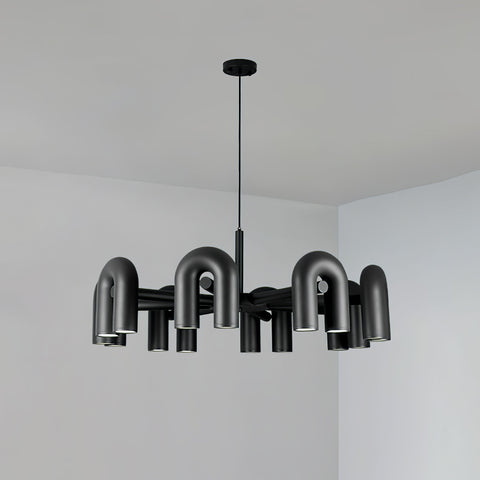 Cirkus Adjustable Chandelier with Rotating U-Shaped Heads