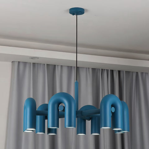 Cirkus Adjustable Chandelier with Rotating U-Shaped Heads