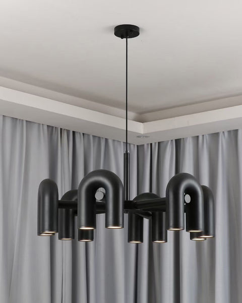 Cirkus Adjustable Chandelier with Rotating U-Shaped Heads