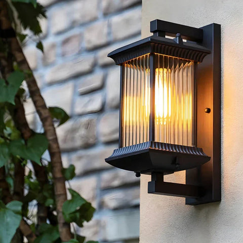 Wall Lantern with Fluted Glass