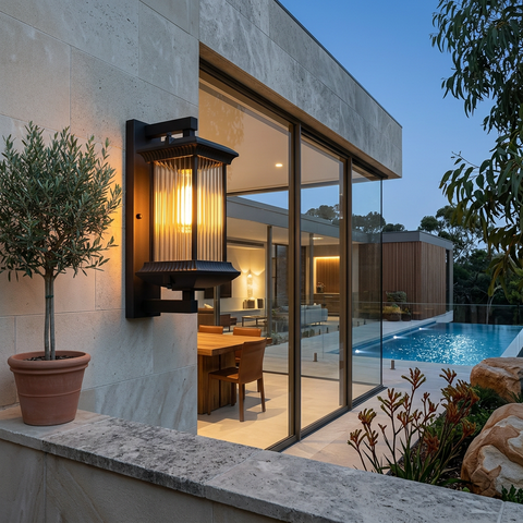 Wall Lantern with Fluted Glass