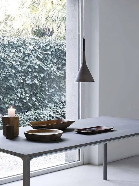 Concrete Cone Pendant Light for Kitchen Island and Dining Lighting