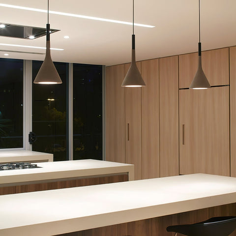 Concrete Cone Pendant Light for Kitchen Island and Dining Lighting