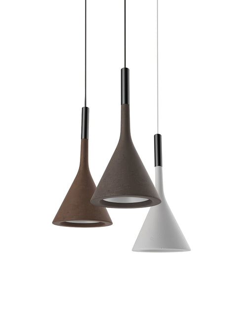 Concrete Cone Pendant Light for Kitchen Island and Dining Lighting