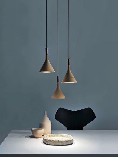 Concrete Cone Pendant Light for Kitchen Island and Dining Lighting
