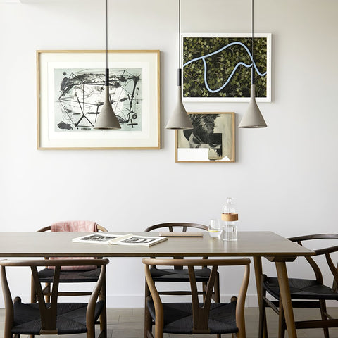 Concrete Cone Pendant Light for Kitchen Island and Dining Lighting