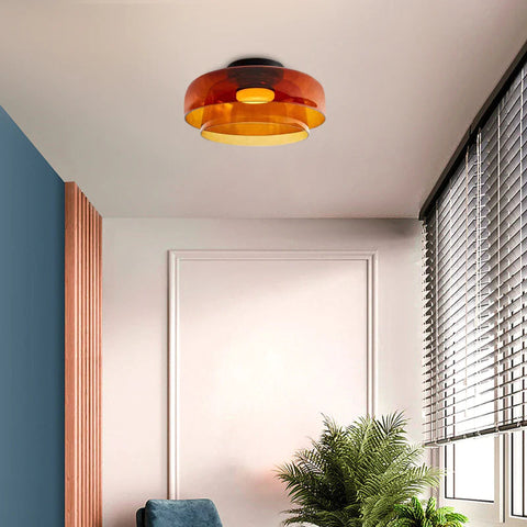 Modern Layered Glass LED Ceiling Light for Contemporary Living Spaces