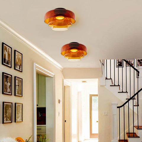Modern Layered Glass LED Ceiling Light for Contemporary Living Spaces
