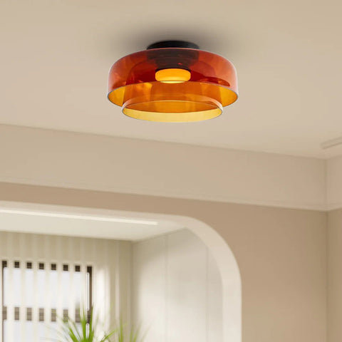 Modern Layered Glass LED Ceiling Light for Contemporary Living Spaces