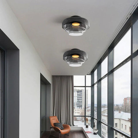 Modern Layered Glass LED Ceiling Light for Contemporary Living Spaces
