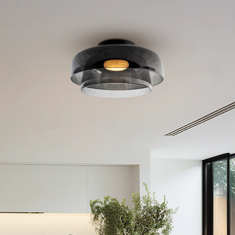 Modern Layered Glass LED Ceiling Light for Contemporary Living Spaces