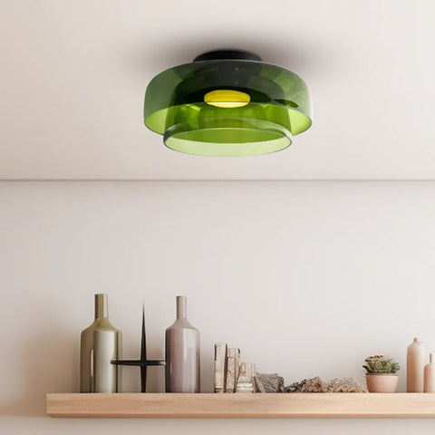 Modern Layered Glass LED Ceiling Light for Contemporary Living Spaces