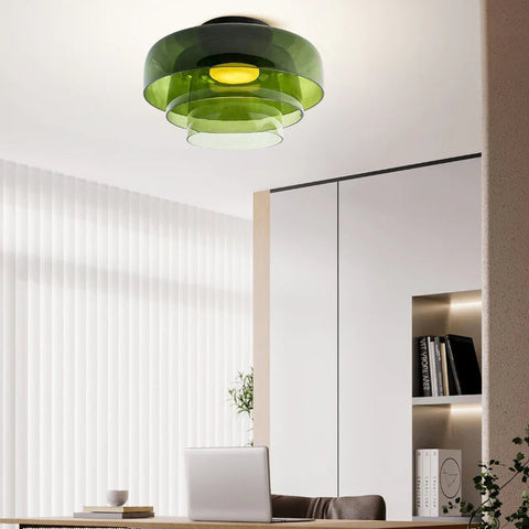 Modern Layered Glass LED Ceiling Light for Contemporary Living Spaces