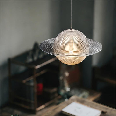 Glass Planet Pendant Light with Integrated LED