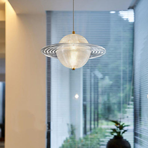 Glass Planet Pendant Light with Integrated LED