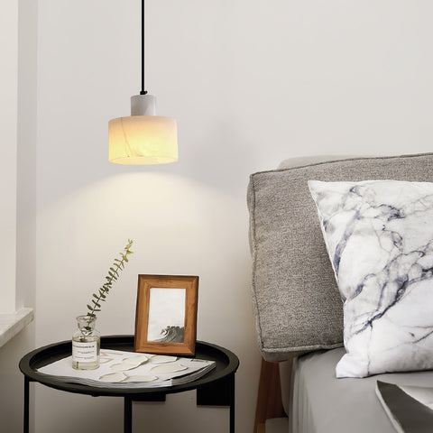 Pendant Light with Stepped Alabaster Cylinders and Cluster Options