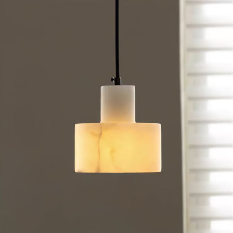 Pendant Light with Stepped Alabaster Cylinders and Cluster Options