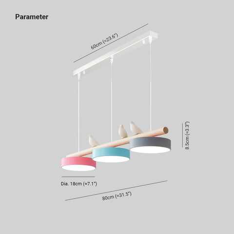 Wooden Bird LED Linear Pendant Light for Dining and Kitchen Lighting