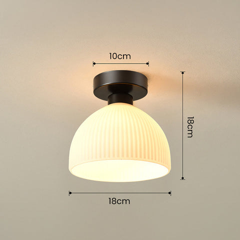 Mini Glass Ceiling Light with Ribbed Shade