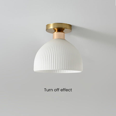 Mini Glass Ceiling Light with Ribbed Shade