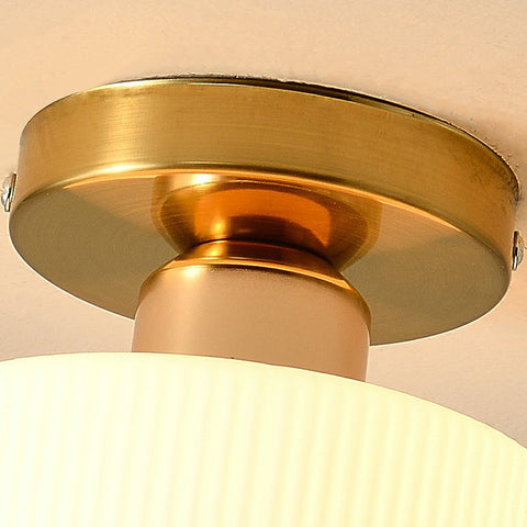 Mini Glass Ceiling Light with Ribbed Shade