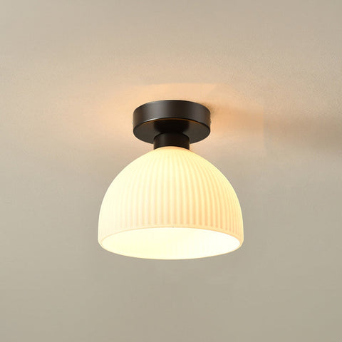 Mini Glass Ceiling Light with Ribbed Shade