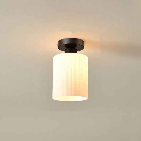 Mini Glass Ceiling Light with Ribbed Shade
