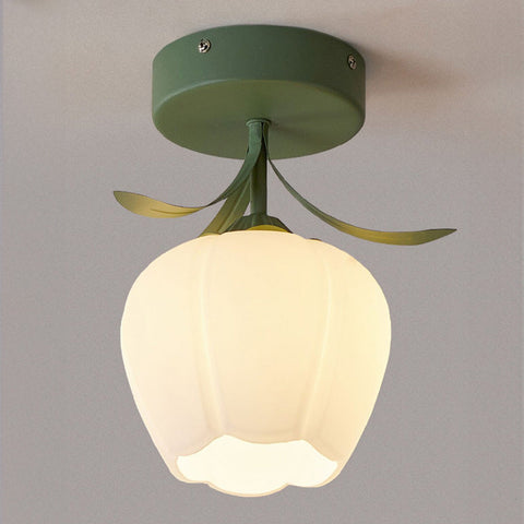 Glass Flower Ceiling Light with Petal Shade