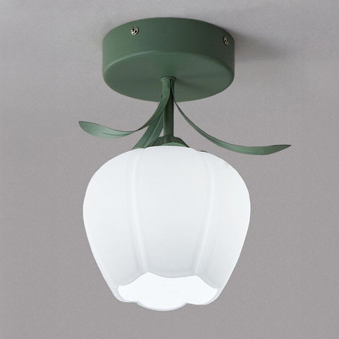 Glass Flower Ceiling Light with Petal Shade