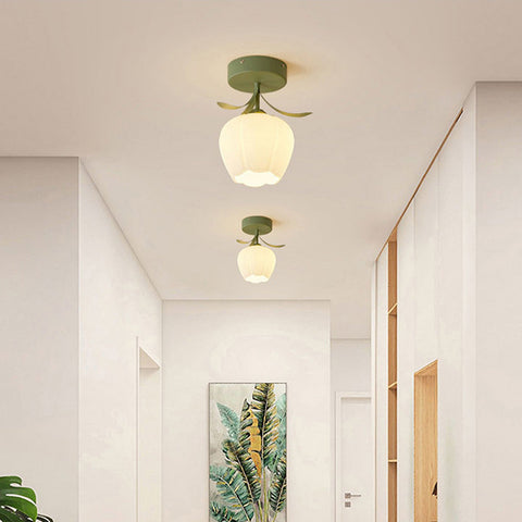 Glass Flower Ceiling Light with Petal Shade