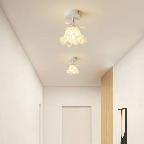 Glass Flower Ceiling Light with Petal Shade