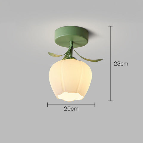 Glass Flower Ceiling Light with Petal Shade