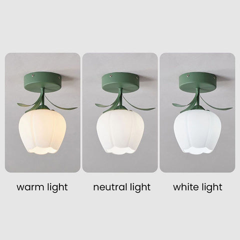 Glass Flower Ceiling Light with Petal Shade