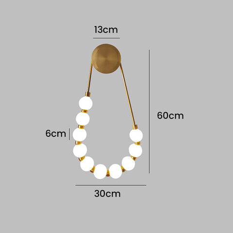 Acrylic Loop LED Wall Light with Globe Accents