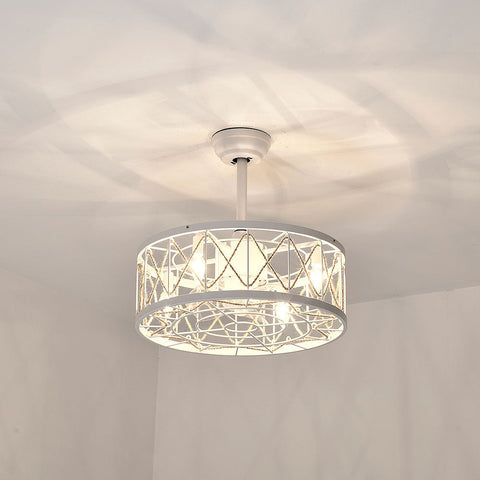 Cage Ceiling Fan with Light and Remote Control