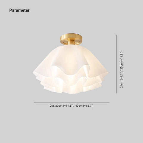 Ruffled Flower Ceiling Light for Living Rooms, Dining Rooms, and Halls