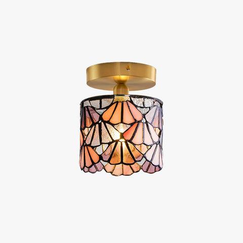 Stained Glass Flush Mount Ceiling Light for Living Rooms and Dining Areas