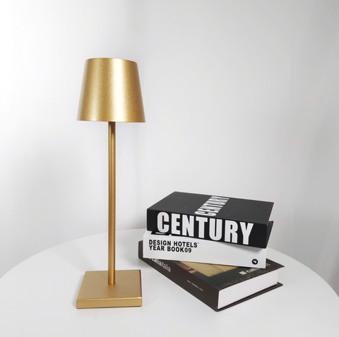 Cordless LED Table Lamp with Touch Dimming and Aluminum Alloy Body