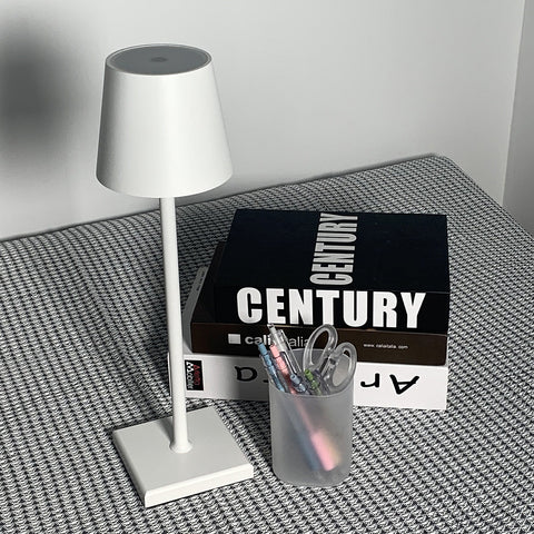 Cordless LED Table Lamp with Touch Dimming and Aluminum Alloy Body