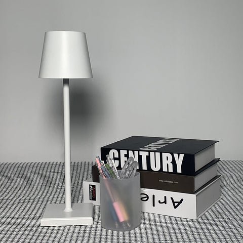 Cordless LED Table Lamp with Touch Dimming and Aluminum Alloy Body