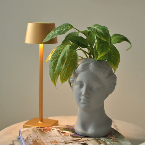 Cordless LED Table Lamp with Touch Dimming and Aluminum Alloy Body