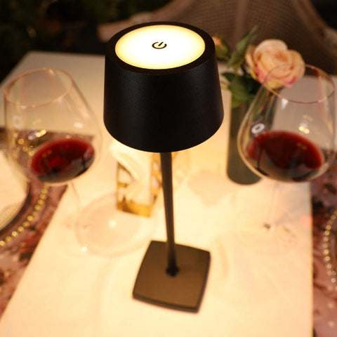 Cordless LED Table Lamp with Touch Dimming and Aluminum Alloy Body