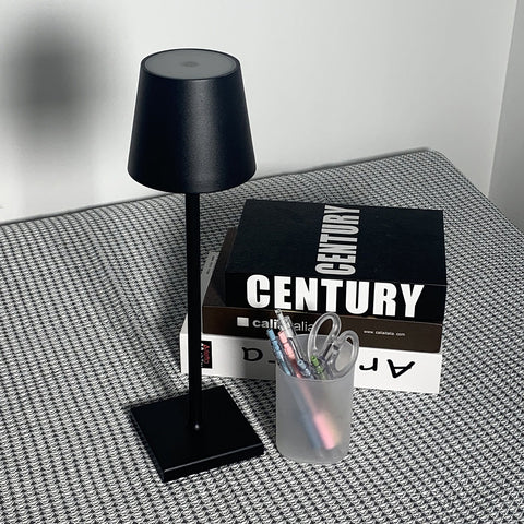 Cordless LED Table Lamp with Touch Dimming and Aluminum Alloy Body