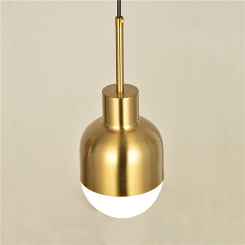 Pendant Light with Frosted Glass Globe and Polished Brass Finish